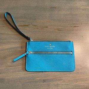 Kate Spade Turquoise Leather Wristlet